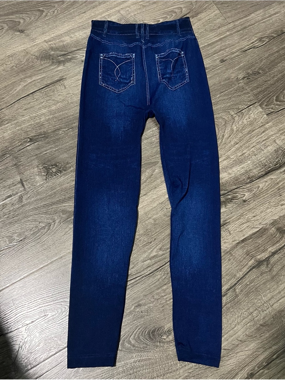 2 Pairs of Women’s Denim Print High Waist Jeggings; Stretchy Leggings Sz Large - Picture 3 of 7